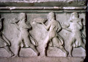 Greek relief of servants carrying food