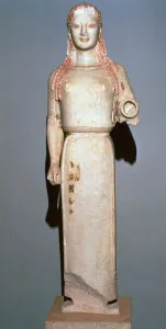 Acropolis Prints: Greek statue known as the Peplos Kore, 6th century BC