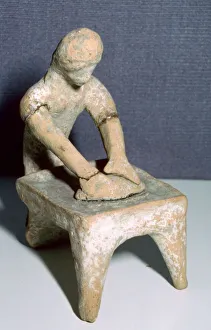 Making Prints: Greek terracotta of a woman making bread