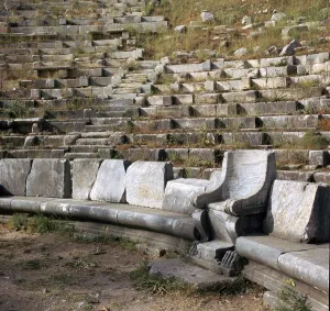 Greek theatre in Priene, Turkey which was also used as a parliament, 4th century BC