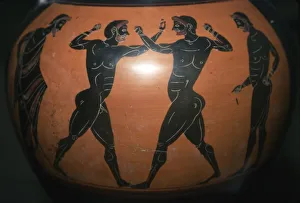 Ancient Greek Gallery: Greek Vase, Black-figure Amphora depicting Boxing Scene, c6th century BC
