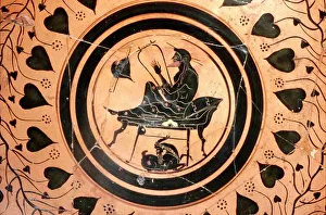 Player Prints: Greek Vase, Lyre Player, c6th century