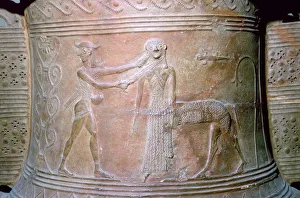 7th Century Bc Prints: Greek vase detail of Perseus killing the Gorgon, 7th century BC