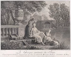 Wealth Collection: The Greek Woman Leaving the Bath, ca. 1757-59. Creator: Jean Daullé