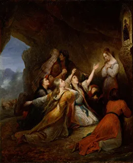 Scheffer Prints: Greek Women Imploring at the Virgin of Assistance, 1826. Artist: Scheffer, Ary (1795-1858)