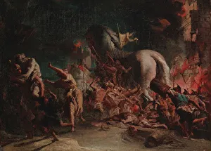 Sack Prints: The Greeks Sacking Troy, 1773-1775. Creator: Giovanni Domenico Tiepolo