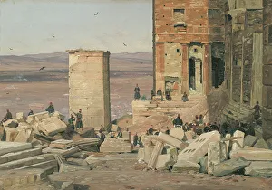 Repair Prints: Greeks Working in the ruins of the Acropolis, 1835. Creator: Martinus Rorbye