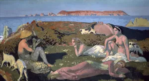 Sunbathing Prints: The Green Beach, Perros Guirec, 1909. Artist: Maurice Denis