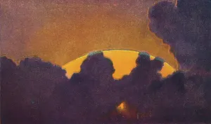 Our Wonderful World Prints: The Green Flash at Sunset, Rarest Prismatic Colour Refracted by the Atmosphere, c1935