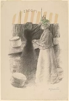 Lix Vallotton Gallery: The Green Hat (Le chapeau vert), 1896. Creator: Félix Vallotton