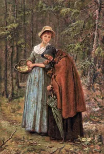 Oleograph Prints: The Green Leaf and the Sere, 1887. Artist: Mary Ellen Edwards