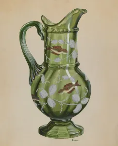 Glasswork Prints: Green Pitcher, c. 1937. Creator: Robert Stewart