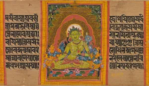 Tara Prints: Green Tara, Folio from... (Perfection of Wisdom) Manuscript