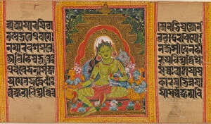 Green Tara...(Perfection of Wisdom) Manuscript, early 12th century. Creator: Unknown