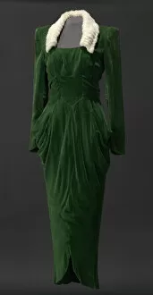 Dresses Gallery: Green velvet dress worn by Lena Horne in the film Stormy Weather, 1943. Creator: Unknown