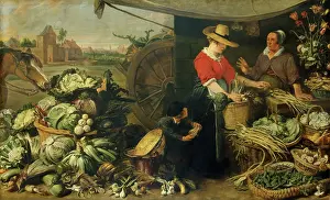 Market Prints: Greengrocery Stall, 1619. Creator: Frans Snyders