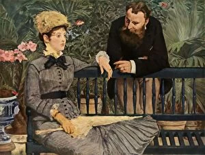 Phaidon Press Collection: In the Greenhouse, 1879, (1937). Creator: Edouard Manet