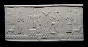 Greenstone seal of Adda, Akkadian, about 2300-2200 BC, from Mesopotamia