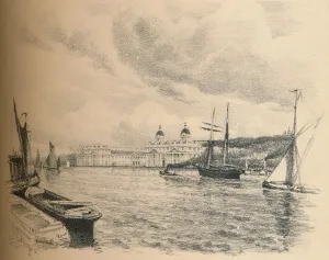 Greenwich Palace From The River, 1902. Artist: Thomas Robert Way