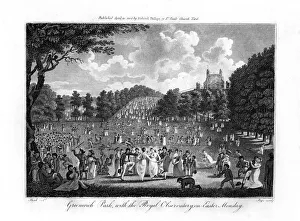 Greenwich Park, with the Royal Observatory, on Easter Monday, London, 1804