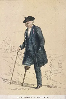 Pensioner Gallery: A Greenwich pensioner with one leg, 1855. Artist: Day & Son