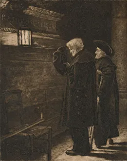 Elderly Prints: Greenwich Pensioners at the Tomb of Nelson, c1868, (1896). Artist: Henry Macbeth-Raeburn