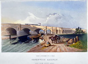 Towpath Prints: Greenwich Railway, Deptford, London, 1836. Artist: GF Bragg