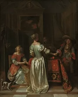 The Greeting, c. 1675. Creator: Pieter de Hooch