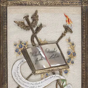 Aesculapius Collection: Greeting Card.... ca. 1825. Creator: Johannes Endletzberger