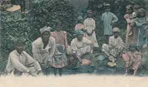 Greetings from Jamaica. Coolies washing, 1905. Creator: Unknown Greetings from Jamaica. Coolies washing, 1905. Creator: Unknown