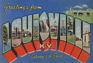 Souvenir Book Prints: Greetings from Louisville Ky. - Gateway to the South, 1942. Artist: Caufield & Shook