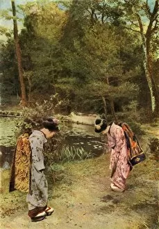 Bowing Gallery: Greetings in the Temple Grounds, 1910. Creator: Herbert Ponting