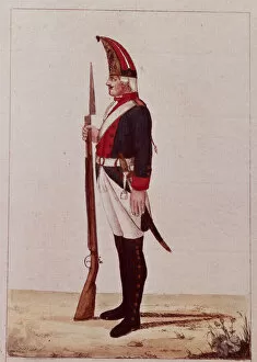 Grenadier Gallery: Grenadier of the First Marine Battalion, 1786. Artist: Anonymous