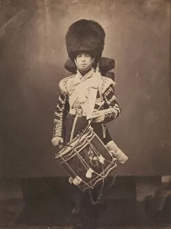 Bearskin Collection: Grenadier Guards Drummer, ca. 1856. Creator: Joseph Cundall