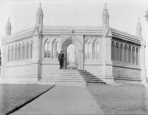 Yule Prints: Grenadier at Memorial Well, Cawnpore, India, 1902. Creator: Kirk & Sons of Cowes