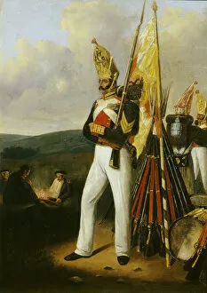 Grenadier of the Pavlovsky Lifeguards Regiment, 1840s. Artist: Willewalde, Gottfried (Bogdan Pavlovich) (1818-1903)
