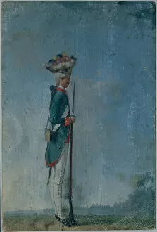 Grenadier Gallery: Grenadier of the Preobrazhensky Regiment, End of 1770s. Artist: Anonymous