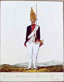 Grenadier Gallery: Grenadier of the Regiment Zoge von Manteuffel, 1762. Artist: Anonymous