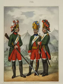 Leib Guards Gallery: Grenadiers of the Preobrazhensky, Semenovsky and Izmailovsky Regiment in 1763-1775, Early 1840s