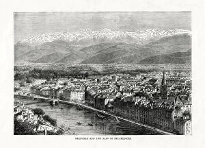 Rhone Alpes Collection: Grenoble and the Alps of Belledonne, France, 1879