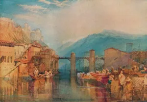 Rhone Alpes Collection: Grenoble Bridge, 1824. Artist: JMW Turner