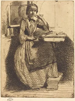 Gretchen at Heidelberg, 1858. Creator: James Abbott McNeill Whistler