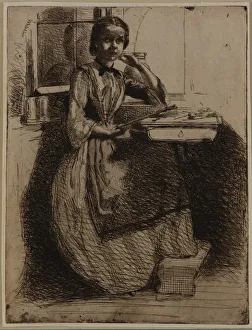 Gretchen at Heidelberg, 1858. Creator: James Abbott McNeill Whistler