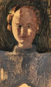 Oil On Paper Prints: Grey figure with a light hand, 1936. Creator: Schlemmer, Oskar (1888-1943)