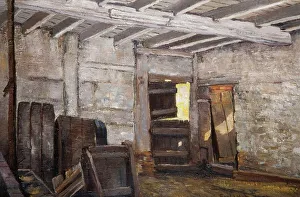Dutch Door Prints: A Grey Interior, 1940. Creator: George Leonard Leigh