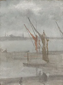 Chelsea Kensington And Chelsea London England Collection: Grey and Silver: Chelsea Wharf, c. 1864 / 1868. Creator: James Abbott McNeill Whistler