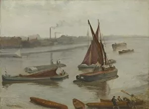 James Mcneill Whistler Collection: Grey and Silver: Old Battersea Reach, 1863. Creator: James Abbott McNeill Whistler