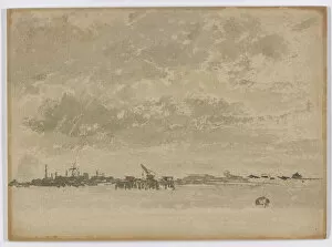 Cloudscape Gallery: Grey and Silver–Purfleet, 1881-1883. Creator: James Abbott McNeill Whistler