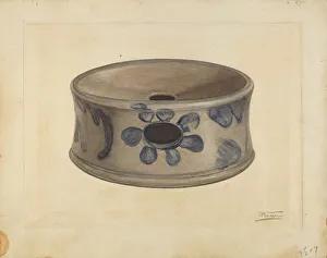 Cuspidor Prints: Grey Stoneware Cuspidor, 1935 / 1942. Creator: Frank Fumagalli