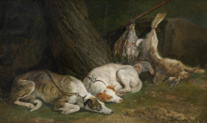 Chained Prints: Two Greyhounds, c1630-1660. Creator: Jan Fyt